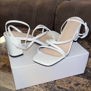 Elegant White Strappy Heels